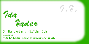 ida hader business card